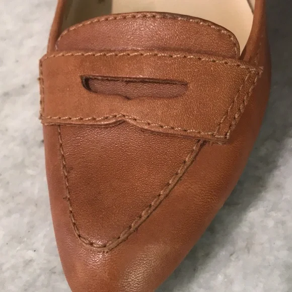 Lauren Ralph Lauren Pumps Womens 7.5 Brown Leather Esme Penny Loafer Heels - Picture 4 of 10